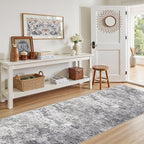 UERMEI 3X8 Washable Runner Rug for Hallway: Soft Neutral Modern Abstract Area - Image 2