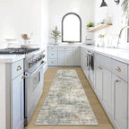 2'6''x8' Runner Rugs Washable Rug: Modern Abstract Hallway Runner Rug Indoor by GENTDRIZZ