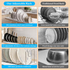 2 Pack Expandable Pots and Pans Organizer Under Cabinet, Foldable Kitchen Cabinet Organizer with 12 Adjustable Dividers, 31" Cookware Rack for Pots, Pans, Pot Lids, Cutting Boards & Bakeware