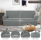 U-NICE HOME Stretch Couch Cover Sofa Cover Sofa Slipcover Furniture Protector - Image 3