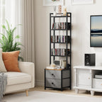 CD Storage Rack with Drawer, 5-Tier Media Storage Shelf