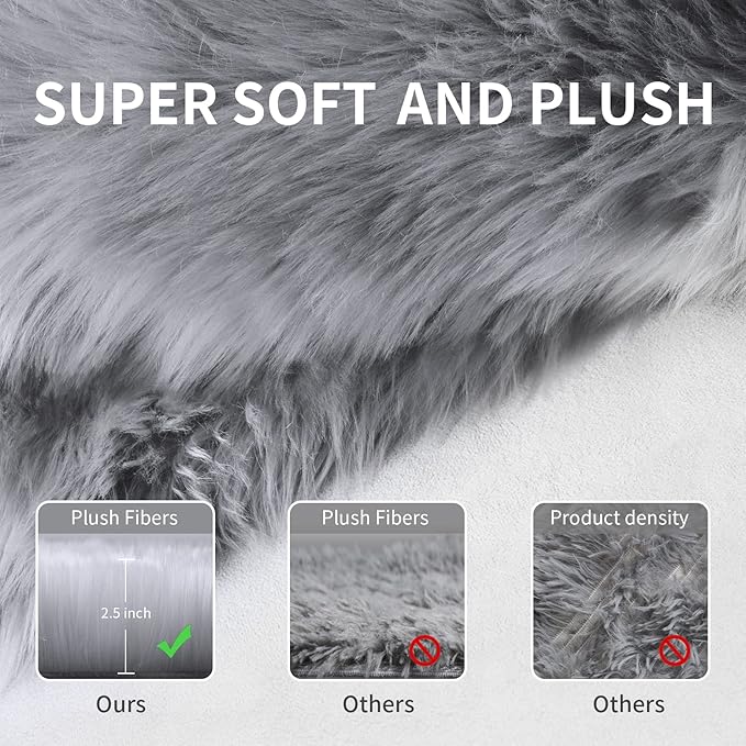 Faux Fur Rug, Indoor Shaggy Plush Floor Carpets Luxury Home Decor - Image 5