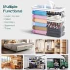 5PACK Plastic Clothes Storage Bag, 22L Clear Storage Bags, Under-Bed Storage, Plastic storage with zipper and handle for Bedding, Sweaters, Comforters, Clothing, Books, DVD & CD (White)