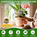 VOREEN Plant Watering Globe with Solar Light, 17oz Geometric Mosaic, 1 Pack