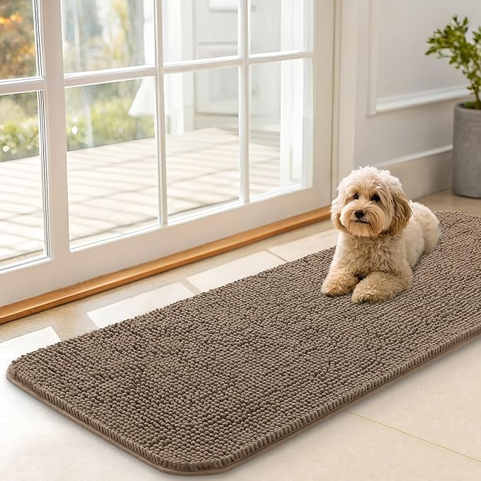 OLANLY Dog Door Mat for Muddy Paws 47x17, Absorbs Moisture and Dirt, Absorbent by OLANLY