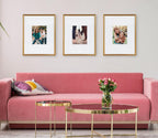 Kate and Laurel Adlynn Wall Picture Frame Set, 16" x 20" matted to 8" x 10", Gold, Set of 3