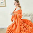 BEDELITE Fleece Blankets Queen Size Orange Throw Blankets - Image 8