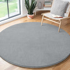 Amearea Grey Round Area Rugs 5ft Washable Circle Rugs - Image 8