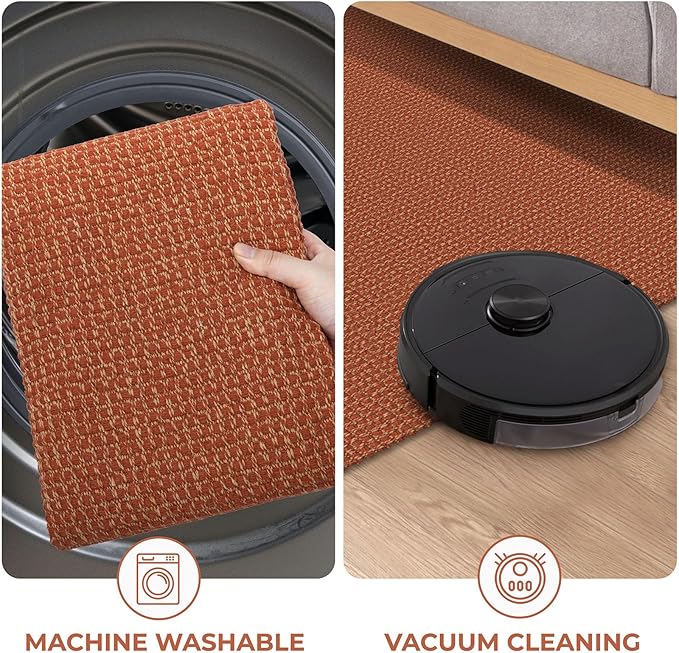 KOZYFLY Washable Area Rug 5x7 ft Rubber Backed Non Slip Rugs - Image 7