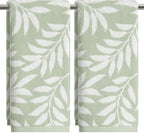 Artoid Mode 2 Pcs Beige Caramel Leaves Jacquard Hand Towels for Bathroom, 100% Cotton Soft Absorbent Bathroom Decor Towels, 13.7 x 29.5 Inch