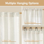 LAMIT Light Filtering Linen Curtains 54 inches Long - Image 3