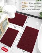 Smiry Thick Bathroom Rugs 24x16, Extra Soft Absorbent Chenille Bath Mat