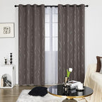 Deconovo Blackout Curtains, Thermal Insulaed Soundproof Drapes, Wave Dots - Image 2