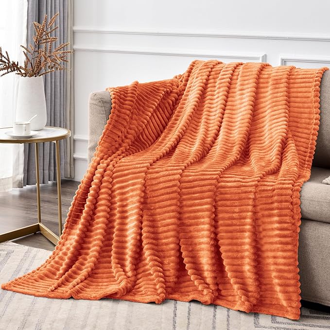 BEDELITE Fleece Blanket Queen Size, 3D Ribbed Jacquard Soft & Warm Decorative - Image 7