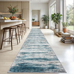 KOZYFLY Modern Abstract Hallway Runner Rug, 2.6x20 Washable Rug Runner Non-Slip - Image 3