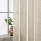MIULEE Cream Linen Curtains 84 Inch Length 2 Panels - Image 5