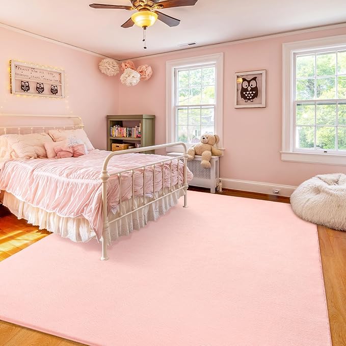 Amearea Large Modern Area Rugs for Bedroom Living Room, 5x8 Feet Pink Thickened - Image 8