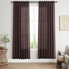 Coffee Brown Curtains 72 inch Length by Nanspring