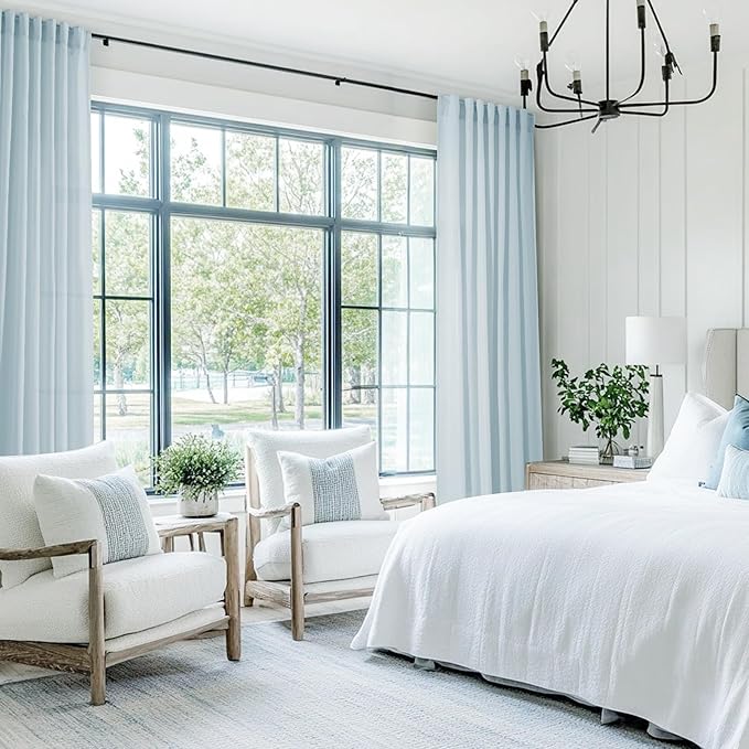Sky Blue Curtains 120 inch Length - Image 5