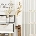 Nanspring Beige White Linen Curtains 96 Inches Long 2 Panels Set - Image 3