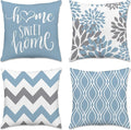 Hexagram Geometric Aqua Blue Pillow Covers 16x16 Set of 4, Decorative Outdoor by Hexagram