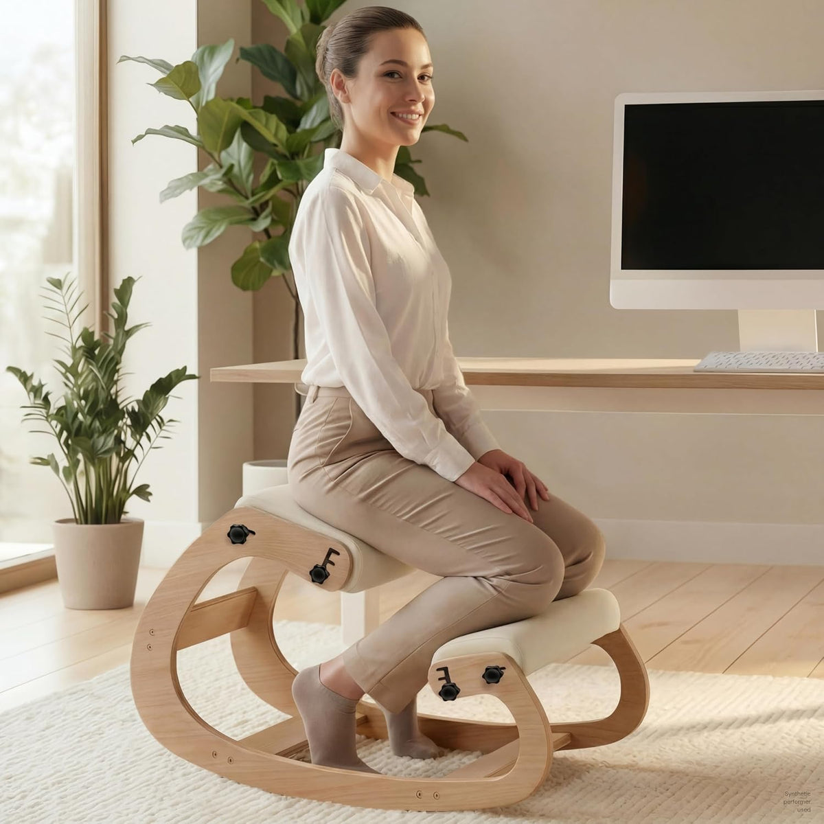 NYPOT Ergonomic Kneeling Chair with Adjustable Seats - Knee Chair for Posture Correction & Kneel Rocking Stool for Desk - Back Pain Relief for Home and Office, Supports 250 pounds - 5 Years Warranty