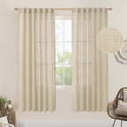 LAMIT Light Filtering Linen Curtains 78 inches Long by LAMIT