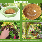 2 Pack 16 Inch Round Replacement Coco Liners for Hanging Basket Natural Coconut Fiber Liner for Flower Planter Coco Coir Pots for Outdoor Garden Plants