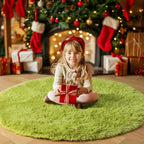 Grass Green Round Rugs 5Ft for Bedroom, Fluffy Shaggy Circle Area Rugs for Kids - Image 8