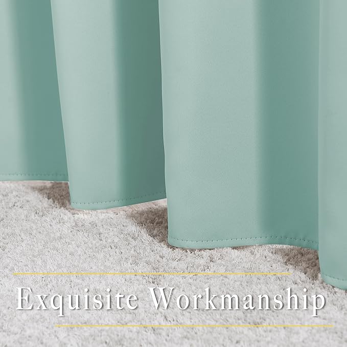 NICETOWN Aqua Blue Room Darkening Curtain Panels - Image 6