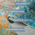 Washable Area Rugs 8'x10' Non-Slip Modern Abstract Soft - Image 3