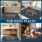 OLANLY Dog Door Mat for Muddy Paws 24x16, Paw Print Design, Absorbs Moisture - Image 8