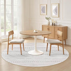 Nakagishi Round Rug Boho Area Rugs: 4x4 Washable Large Circle Neutral Soft - Image 4