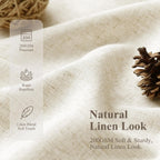 Jowels Natural Linen Fabric Shower Curtains for Bathroom, 72x78