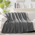 50x70 Inch Grey Throw Blanket - Image 3