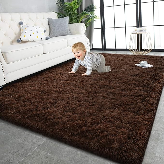 TWINNIS Super Soft Shaggy Rugs Fluffy Carpets, 4x5.9 Feet, Indoor Modern Plush by TWINNIS