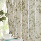 jinchan Linen Floral Curtains 84 Inch Length - Image 3