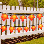 Fall Decor Maple Leaf String Lights, 8.5Ft Fall String Lights Plug In with 10 LED Orange Leaves Lights, Thanksgiving Lights Indoor Outdoor for Autumn Home Fireplace Harvest Thanksgiving Decorations