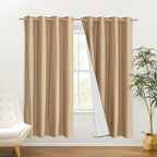 NICETOWN 100% Absolutely Blackout Linen Curtains - Image 2