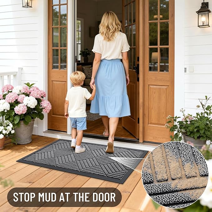 OLANLY Front Door Mat Outside Entrance 71x23, Heavy Duty Sturdy Natural Rubber - Image 6