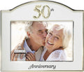 Malden International Designs Wedding 50th Anniversary Two Tone Picture Frame, 4x6, Gold/Silver