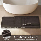 RESARE Waffle Bathroom Runner Rugs, Super Absorbent Bath Mat Non Slip Washable - Image 5