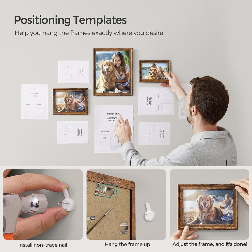 SONGMICS Gallery Wall Frame Set of 10, Hanging or Tabletop Display