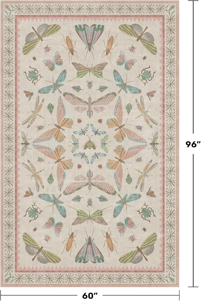 Hazo Haus Washable 5x8 Light Pink Rug - Image 2