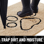 Smiry Dog Door Mat for Muddy Paws, Absorbent Dirt Trapper Non Slip Quick Dry - Image 2