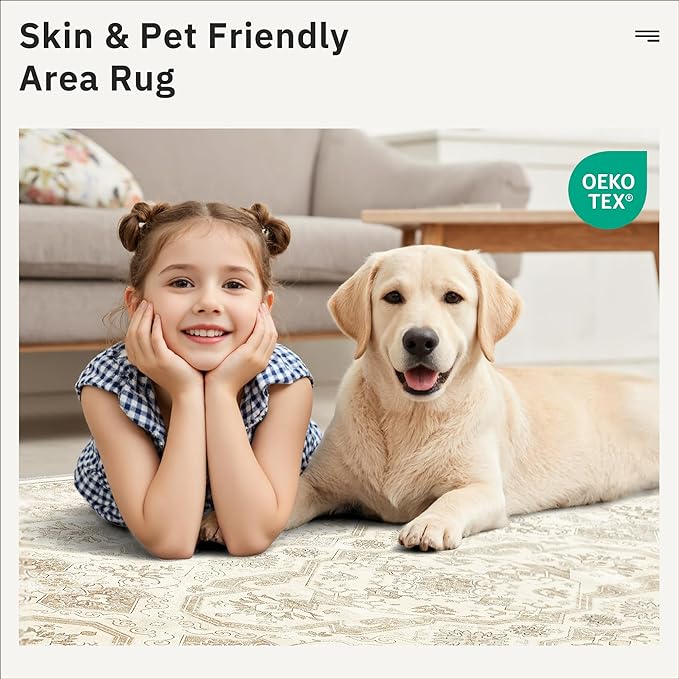 Area Rugs 5x7, Washable Rug, Stain Resistant 5x7 Area Rugs - Image 8