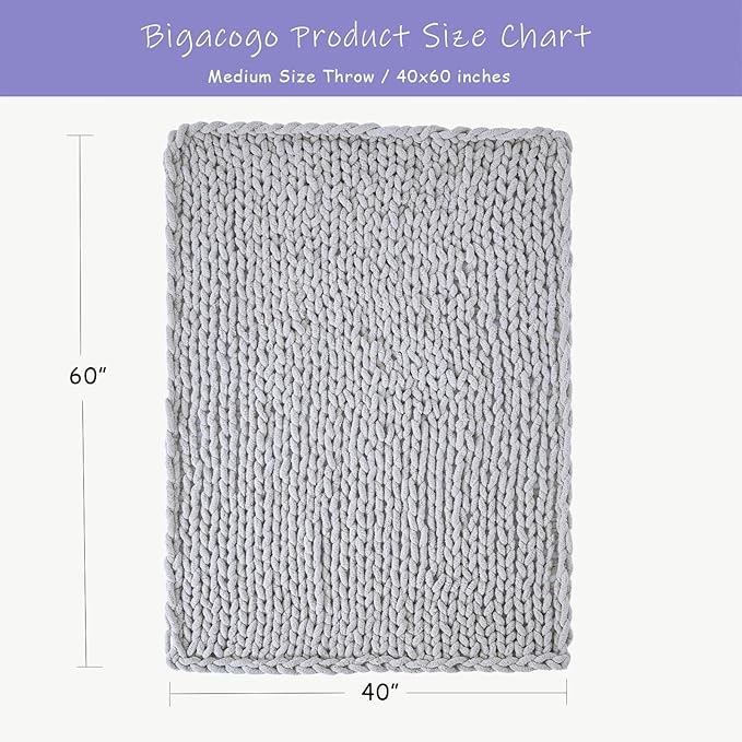 Bigacogo Chunky Knit Throw Blanket - Image 2