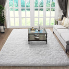 Ophanie 5x8 White Rugs for Living Room, Fluffy Fuzzy Plush Soft Carpets by Ophanie