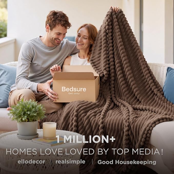 Bedsure GentleSoft Brown Full Blanket - Image 2