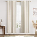 Guken 100% Blackout Linen Curtains 80 Inch Length 2 Panels Set by Guken